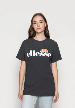 Ellesse ALBANY - T-shirt Imprimé - Dark Grey Marl
