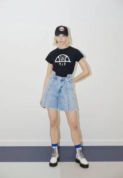 Ellesse MABARE - T-shirt Imprimé - Black/anthracite