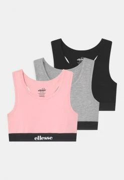 Ellesse EMILO 3 PACK - Brassière - Black/grey Marl/pink