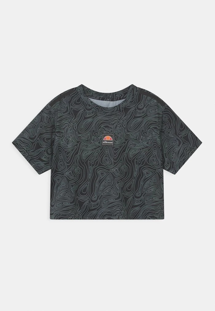 Ellesse ASALI CROPPED UNISEX - T-shirt Imprimé - Olive/dark Grey 1 Ellesse ASALI CROPPED UNISEX - T-shirt Imprimé - Olive/dark Grey