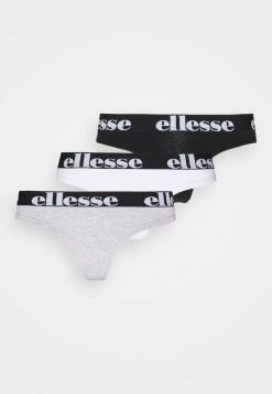 Ellesse KAYLEY THONG 3 PACK - String - Grey Melange/black/white