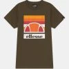 Ellesse REX TEE - T-shirt Imprimé - Khaki