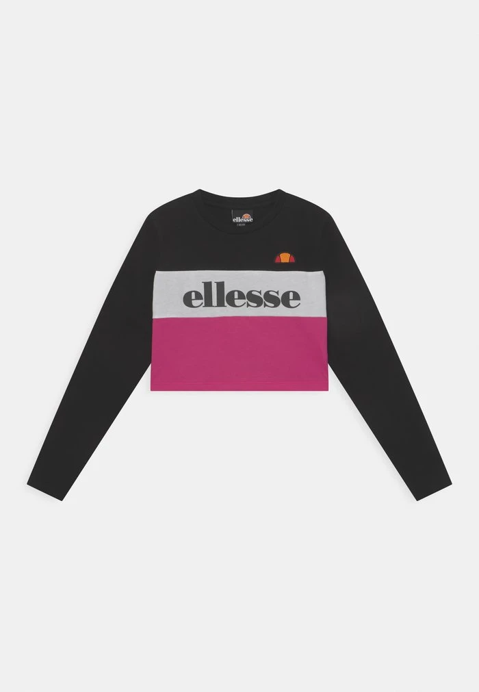 Ellesse ARELLIA CROP - T-shirt à Manches Longues - Black/pink 1 Ellesse ARELLIA CROP - T-shirt à Manches Longues - Black/pink