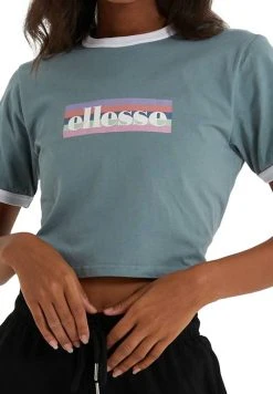 Ellesse FLIDE CROP KURZARM RUNDHAL - T-shirt Imprimé - Grün