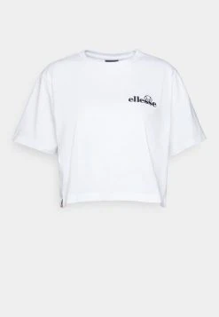 Ellesse CLAUDINE CROP - T-shirt Imprimé - White