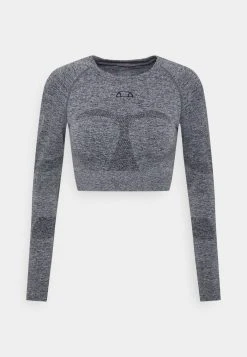 Ellesse VAMP CROP - T-shirt De Sport - Dark Grey Marl