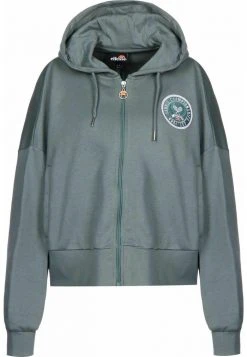 Ellesse PARIZES CROP - Sweat à Capuche Zippé - Green