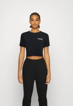Ellesse CLAUDINE CROP - T-shirt Imprimé - Black
